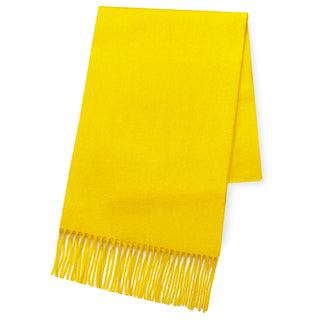 Cashmere100％ マフラー Yellow 無地 イエロー（オリジナルBOX入り）30cm×180cm