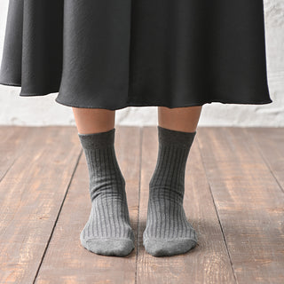 レディース靴下 3足セット モノトーン「すっきりリブタイプ」 日本製 高機能
