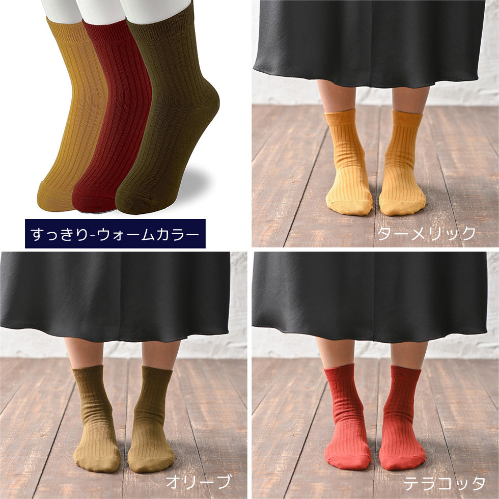 レディース靴下 3足セット ウォーム「すっきりリブタイプ」 日本製 高機能 – Vita Natur